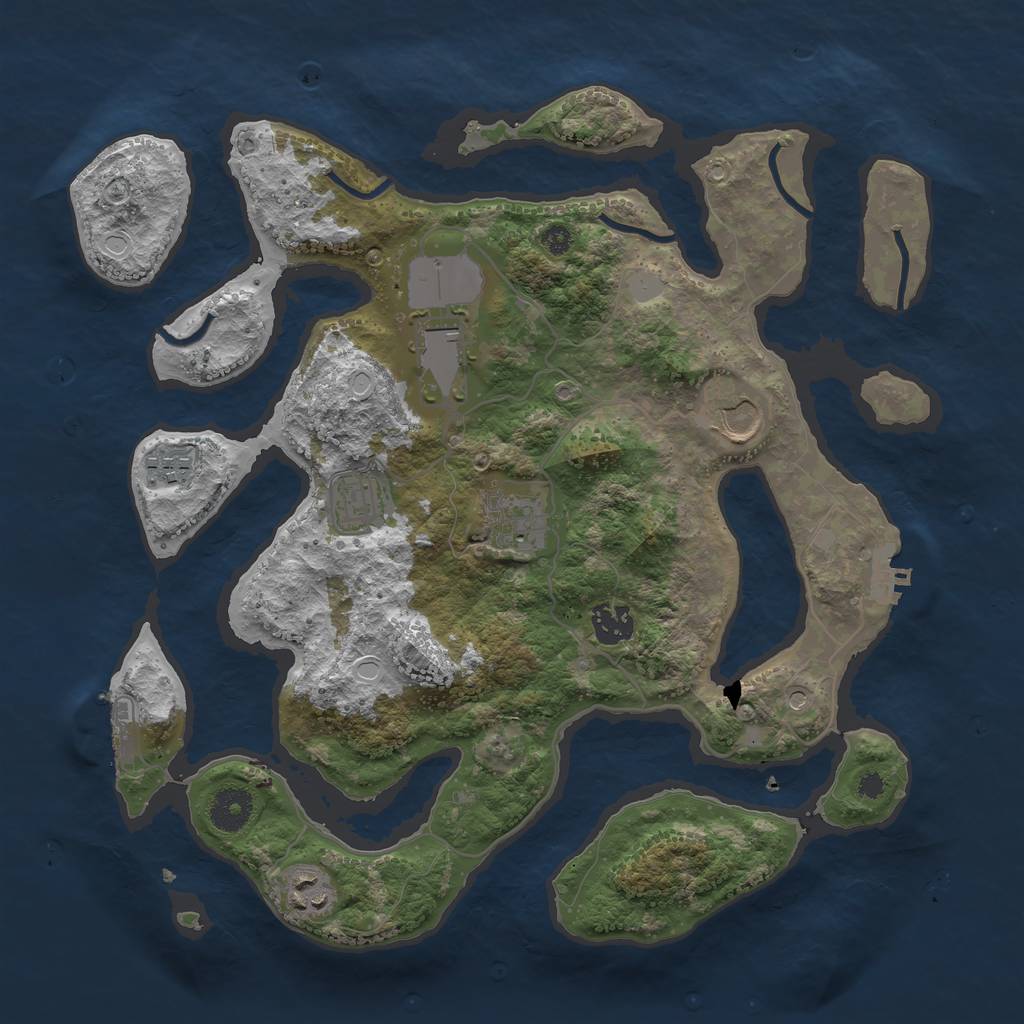 Rust Map: Procedural Map, Size: 3600, Seed: 837662722, 15 Monuments