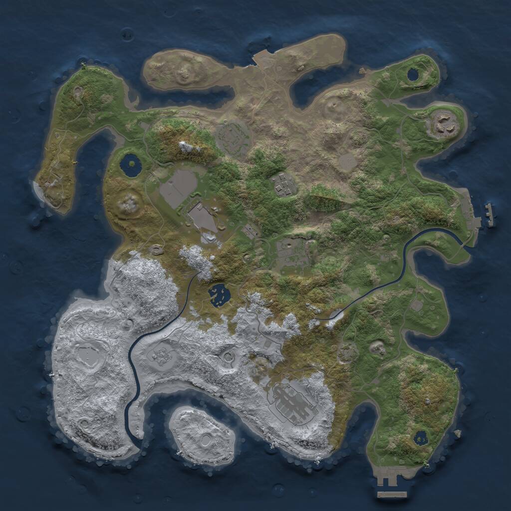 Rust Map: Procedural Map, Size: 3500, Seed: 5123451, 13 Monuments