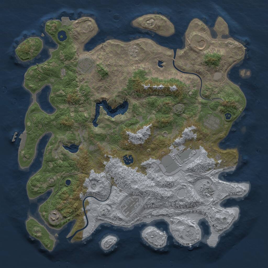 Rust Map: Procedural Map, Size: 4000, Seed: 1650379475, 14 Monuments