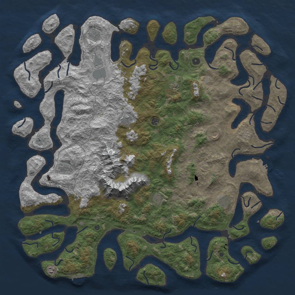 Rust Map: Procedural Map, Size: 6000, Seed: 29060, 19 Monuments
