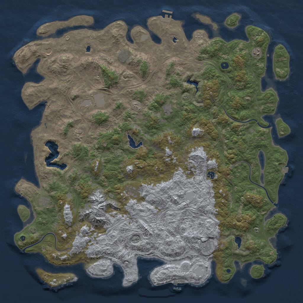 Rust Map: Procedural Map, Size: 6000, Seed: 4171955, 17 Monuments