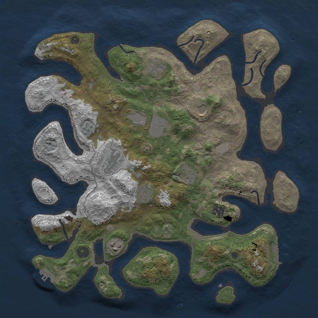 Rust Map: Procedural Map, Size: 4000, Seed: 154234, 17 Monuments