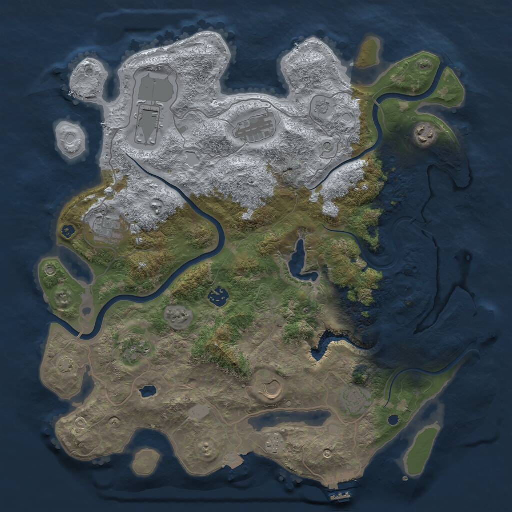 Rust Map: Procedural Map, Size: 4000, Seed: 12114, 15 Monuments