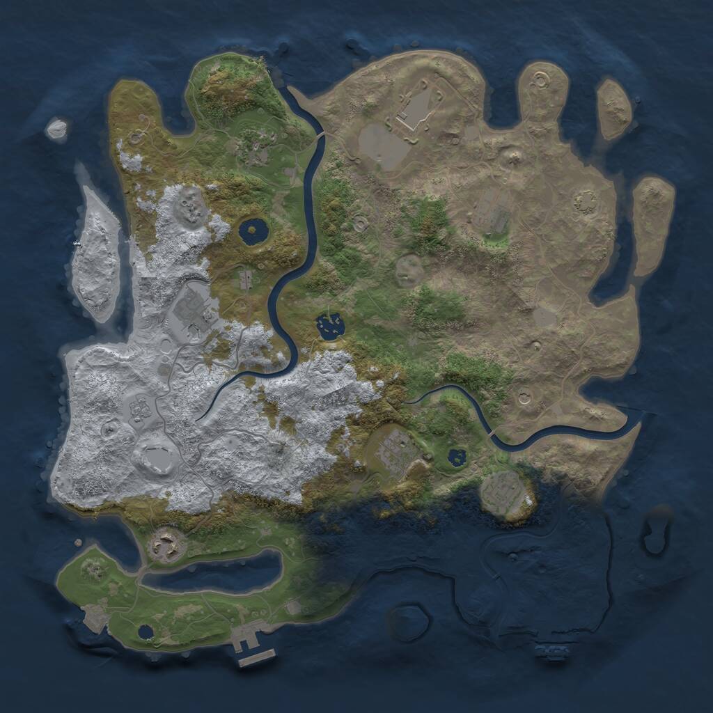 Rust Map: Procedural Map, Size: 3850, Seed: 259818105, 14 Monuments