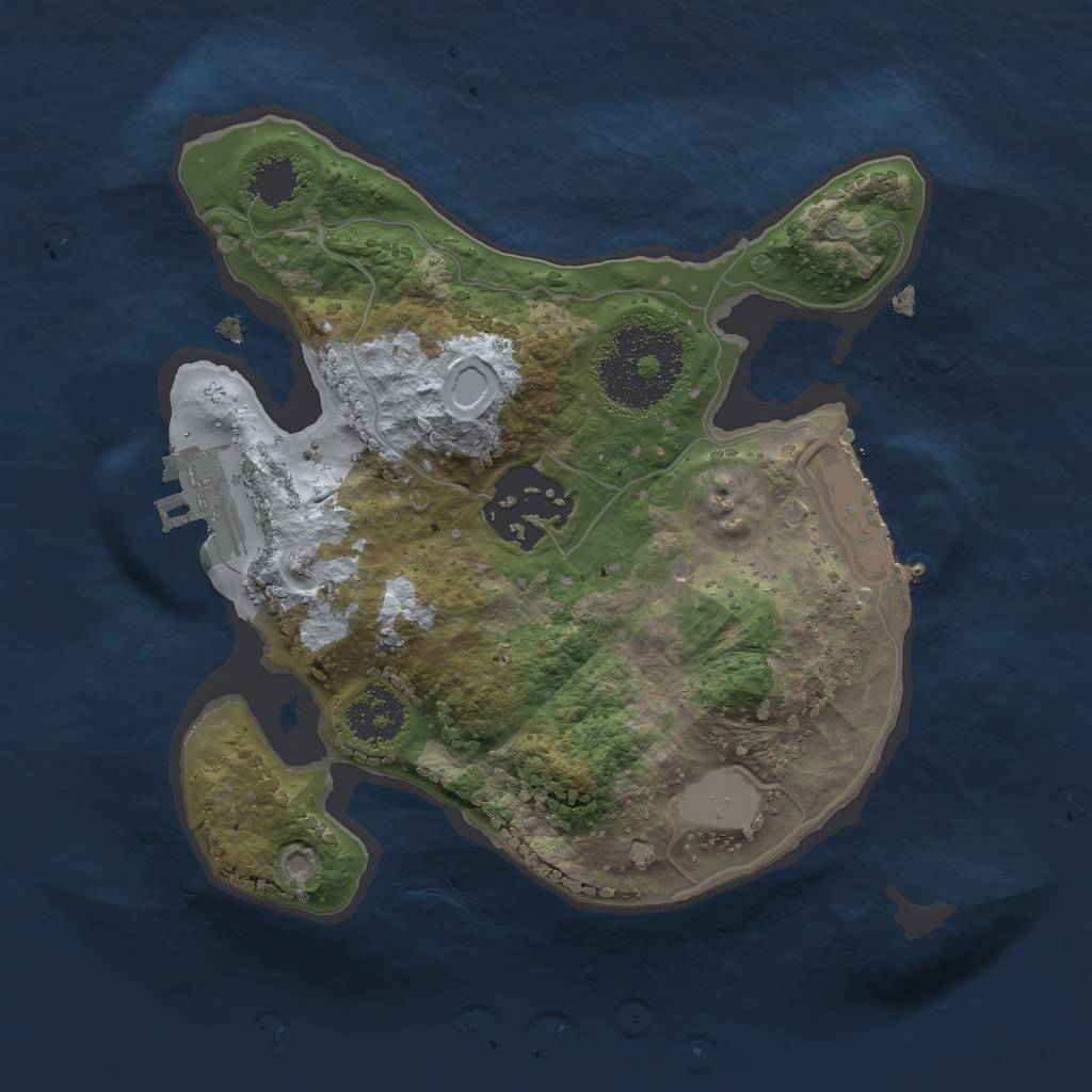 Rust Map: Procedural Map, Size: 2000, Seed: 100816564, 6 Monuments