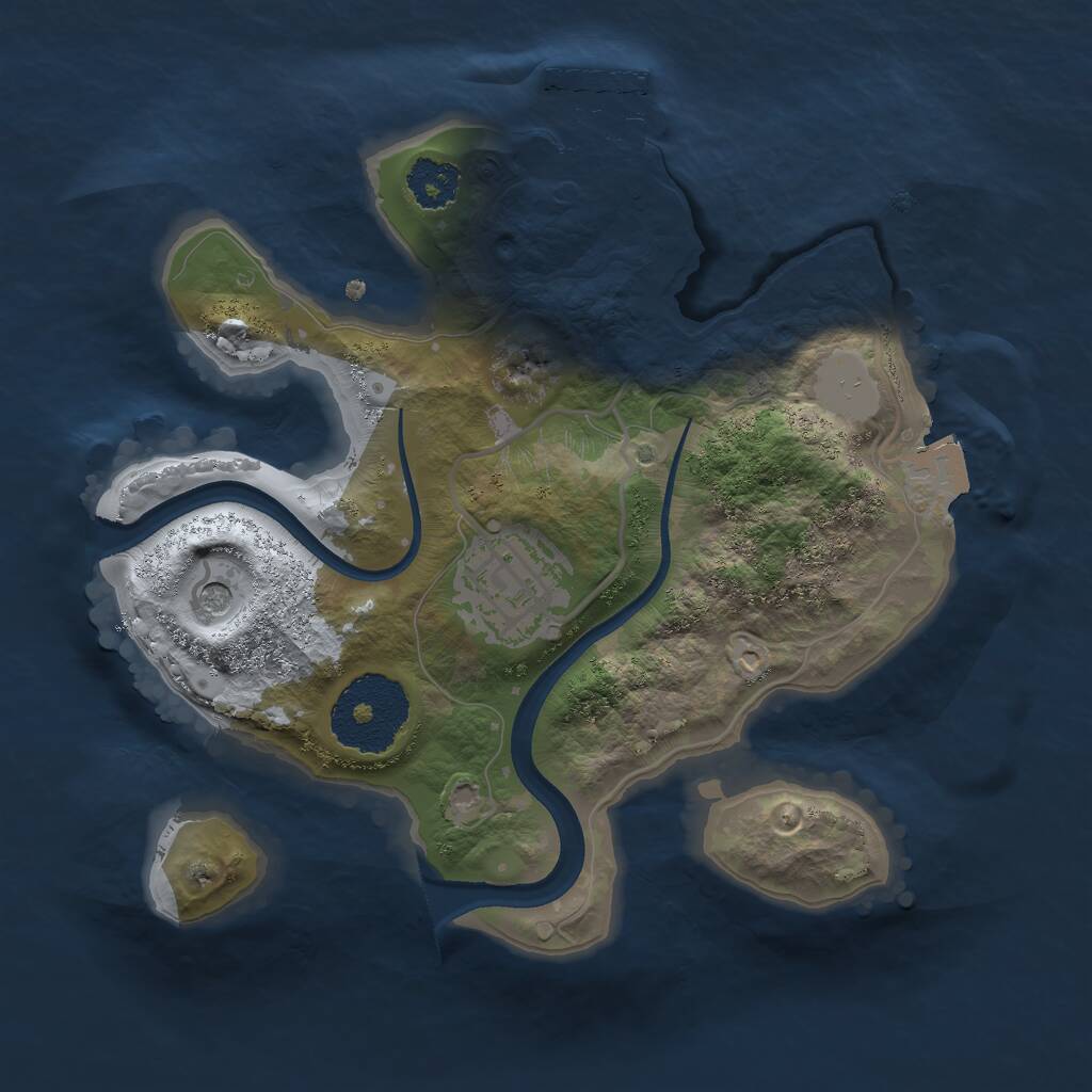 Rust Map: Procedural Map, Size: 2150, Seed: 25000, 4 Monuments