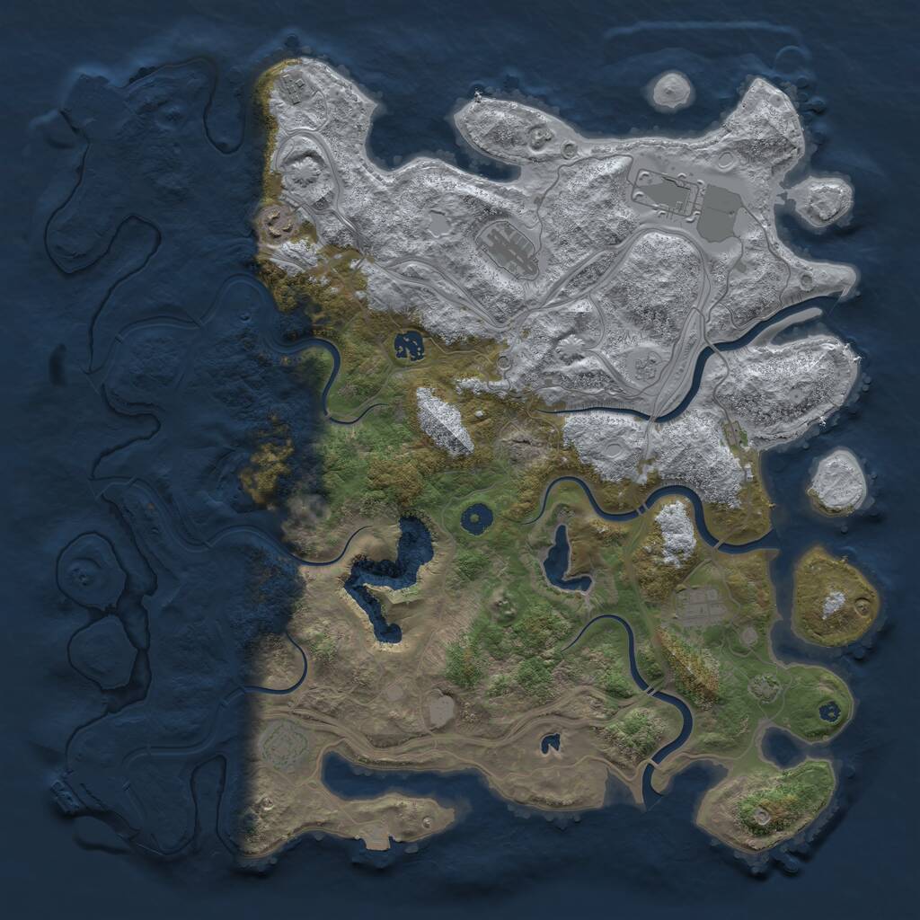Rust Map: Procedural Map, Size: 4500, Seed: 863451569, 13 Monuments
