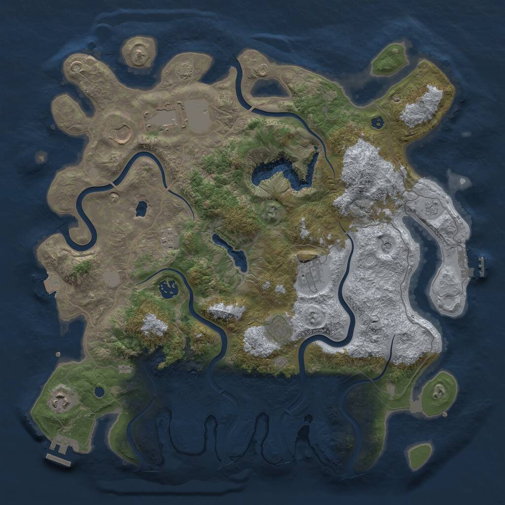 Rust Map: Procedural Map, Size: 4000, Seed: 65489, 13 Monuments