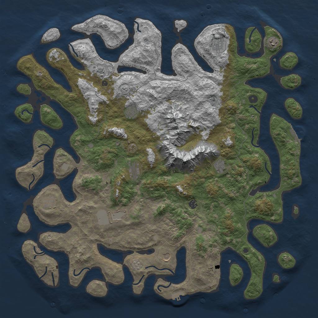 Rust Map: Procedural Map, Size: 5500, Seed: 72835, 19 Monuments