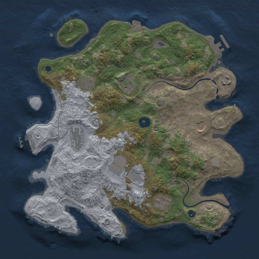 Rust Map: Procedural Map, Size: 3500, Seed: 1653998179, 13 Monuments