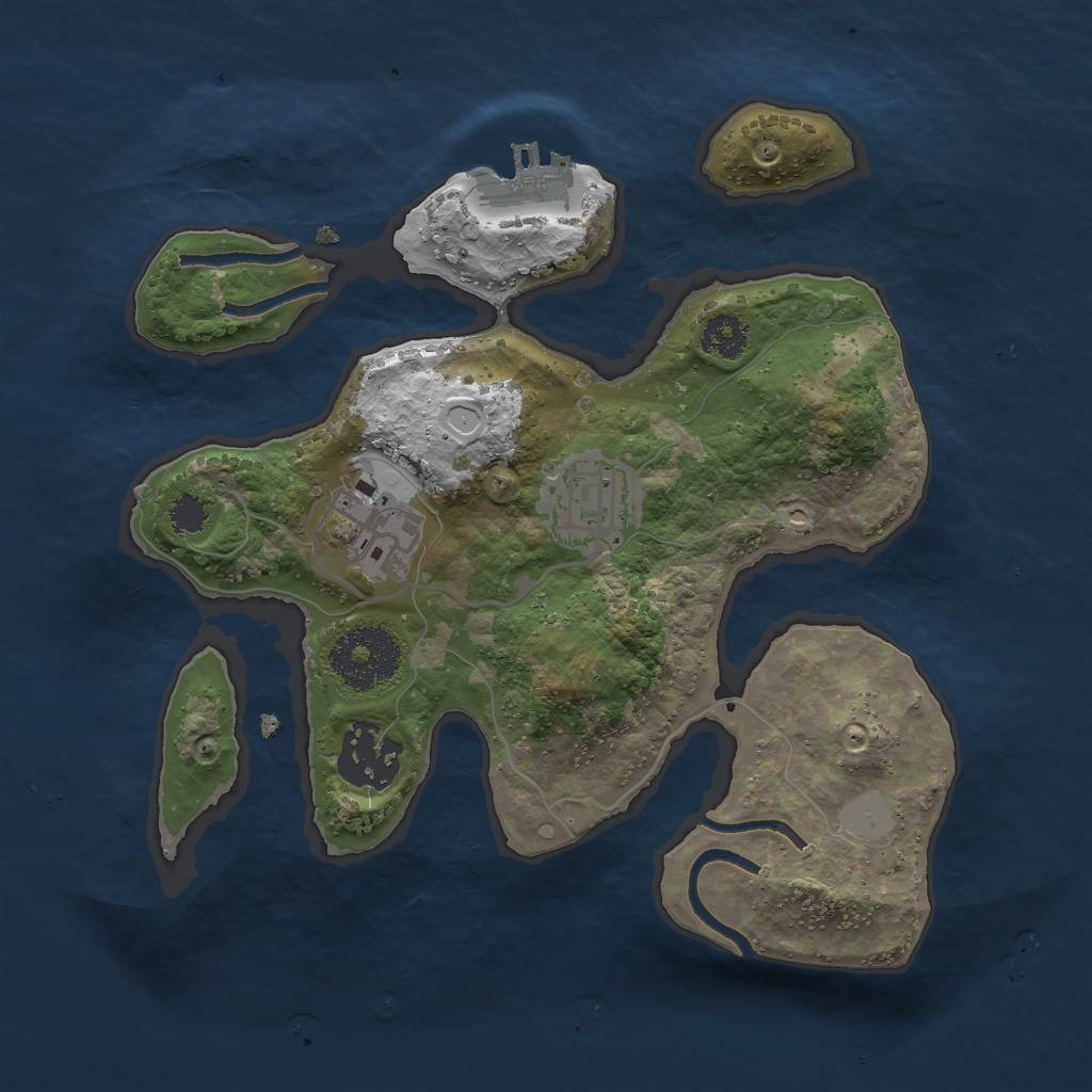 Rust Map: Procedural Map, Size: 2500, Seed: 1578842572, 9 Monuments