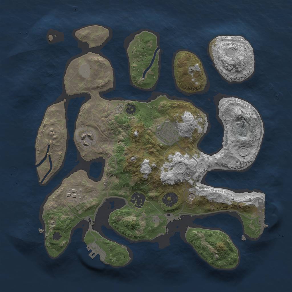 Rust Map: Procedural Map, Size: 2959, Seed: 2969, 12 Monuments
