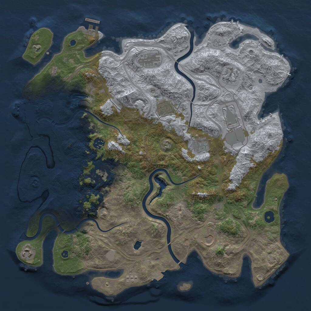 Rust Map: Procedural Map, Size: 4250, Seed: 57263, 16 Monuments