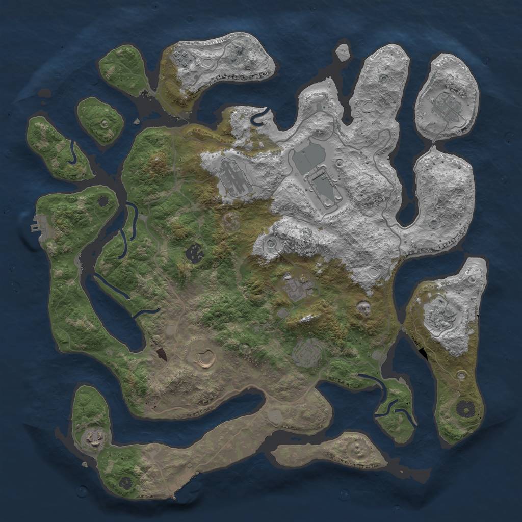 Rust Map: Procedural Map, Size: 4250, Seed: 150567128, 18 Monuments