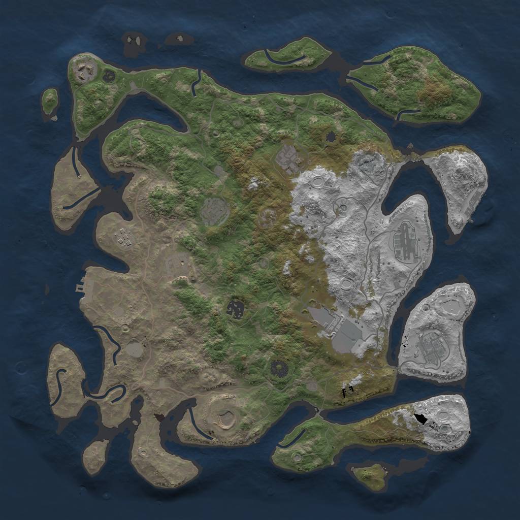 Rust Map: Procedural Map, Size: 4250, Seed: 39097403, 18 Monuments