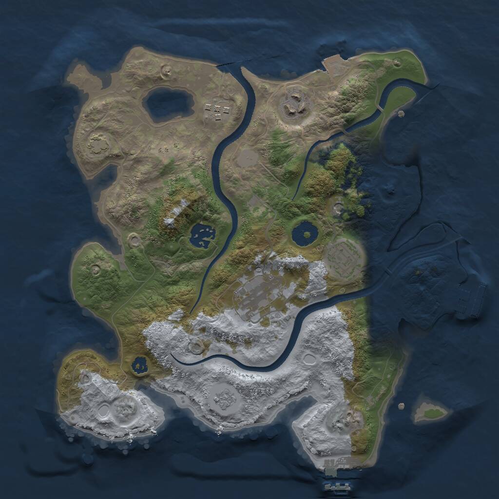 Rust Map: Procedural Map, Size: 3000, Seed: 75315984, 11 Monuments