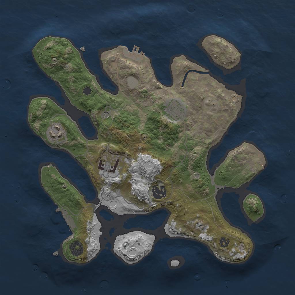 Rust Map: Procedural Map, Size: 3000, Seed: 14770, 12 Monuments