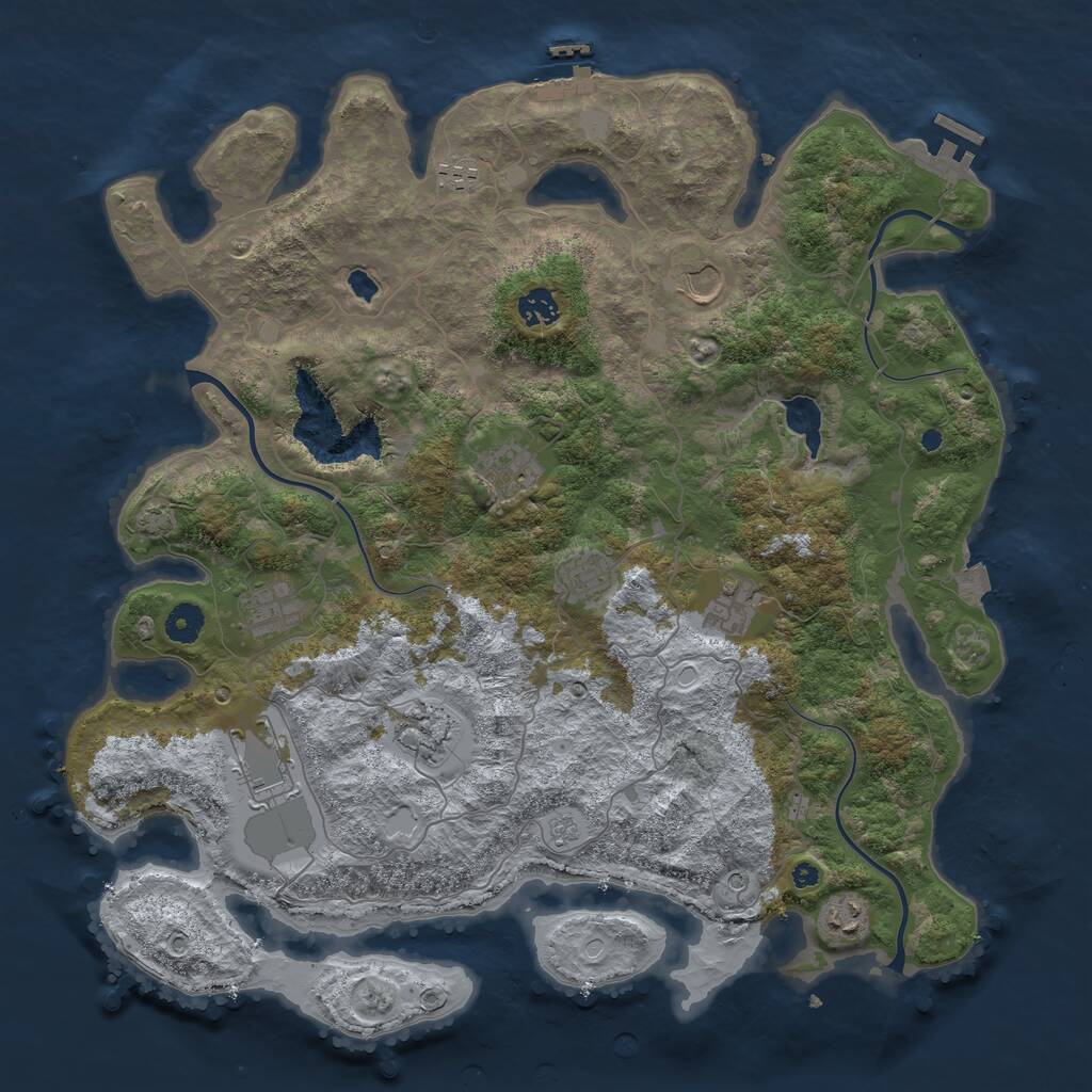 Rust Map: Procedural Map, Size: 4200, Seed: 1148, 16 Monuments