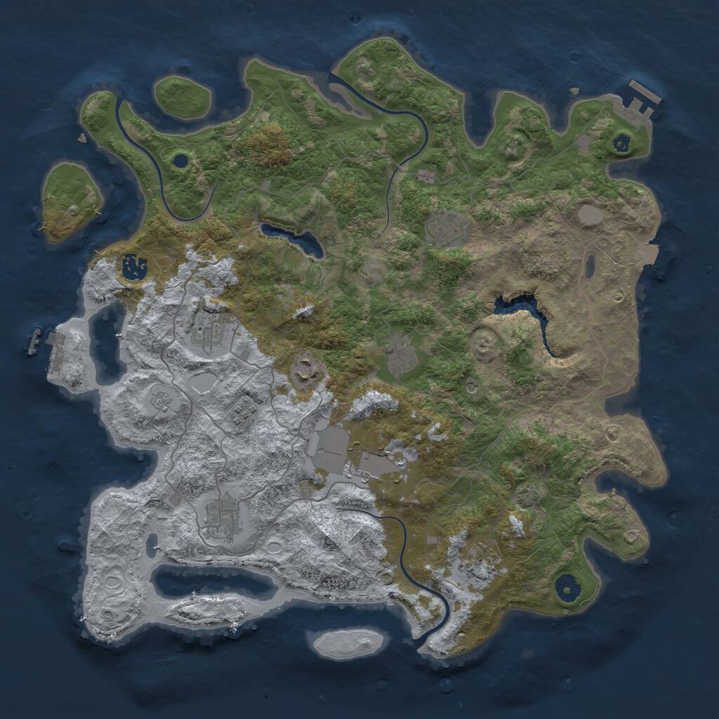 Rust Map: Procedural Map, Size: 4096, Seed: 367372, 15 Monuments