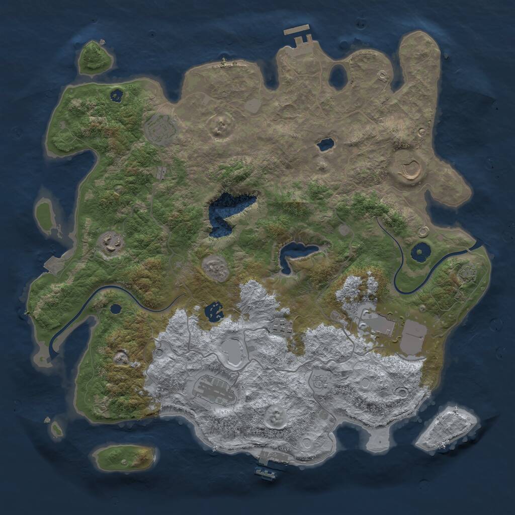 Rust Map: Procedural Map, Size: 4000, Seed: 12948, 13 Monuments