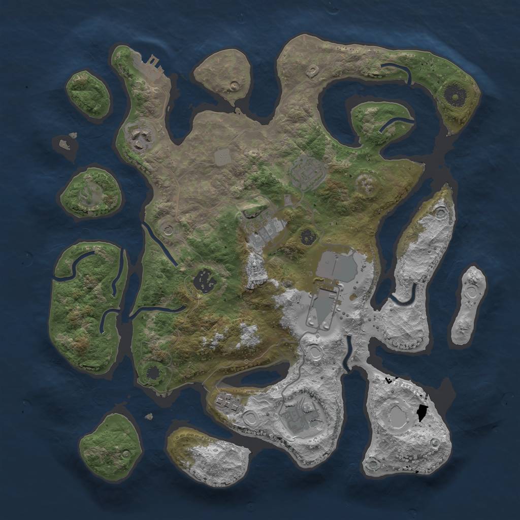 Rust Map: Procedural Map, Size: 3500, Seed: 49620, 14 Monuments