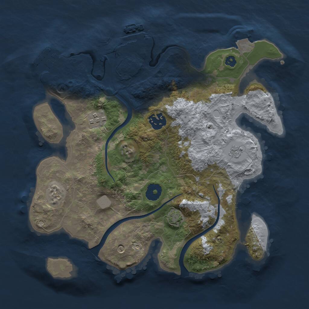 Rust Map: Procedural Map, Size: 2800, Seed: 223363, 7 Monuments