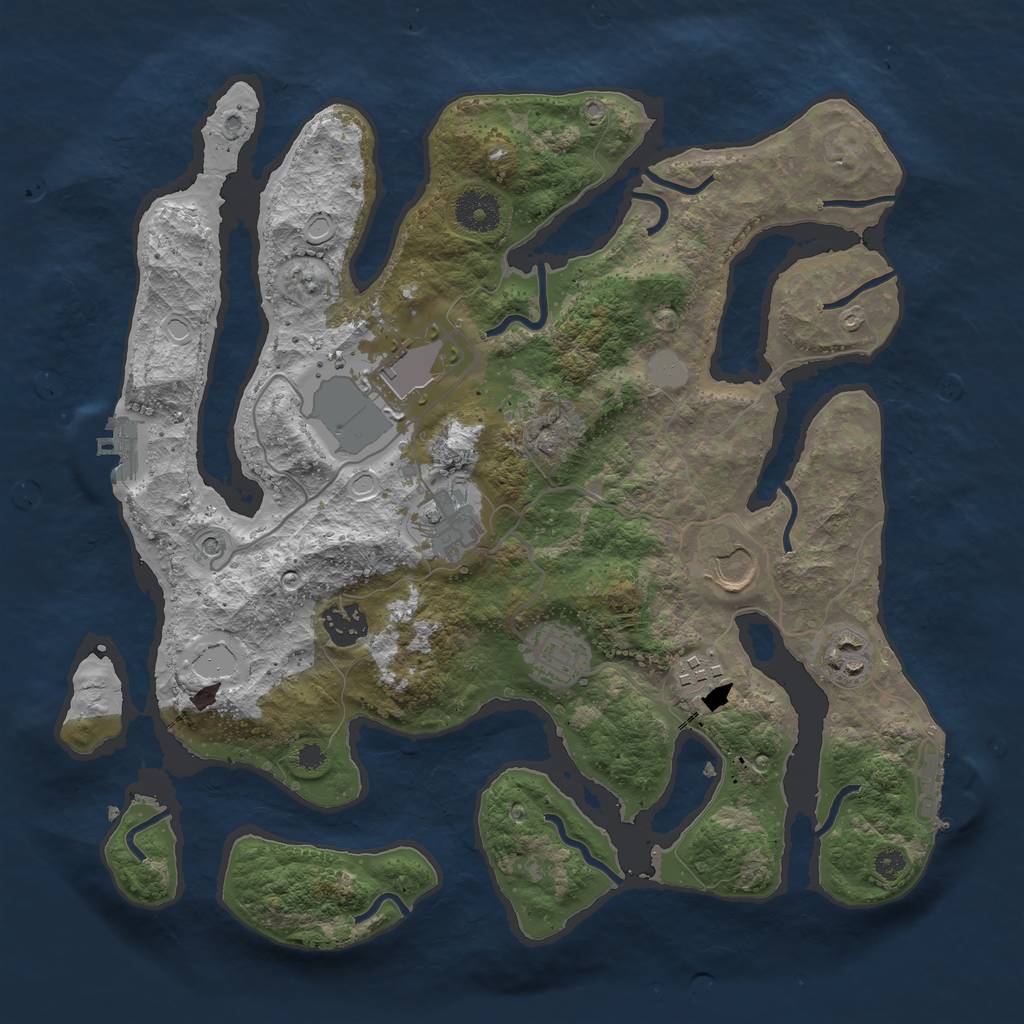 Rust Map: Procedural Map, Size: 3500, Seed: 324324, 15 Monuments