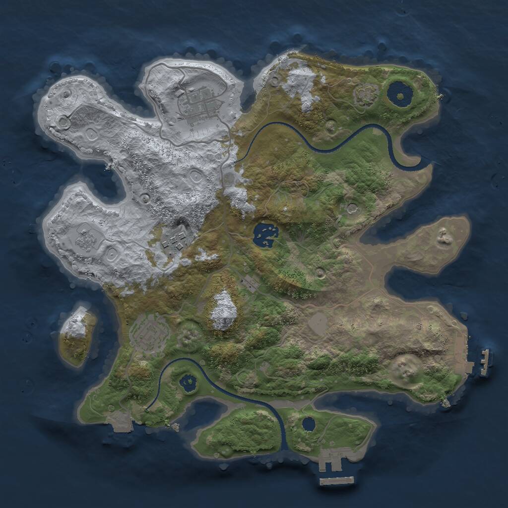 Rust Map: Procedural Map, Size: 3000, Seed: 111596348, 10 Monuments