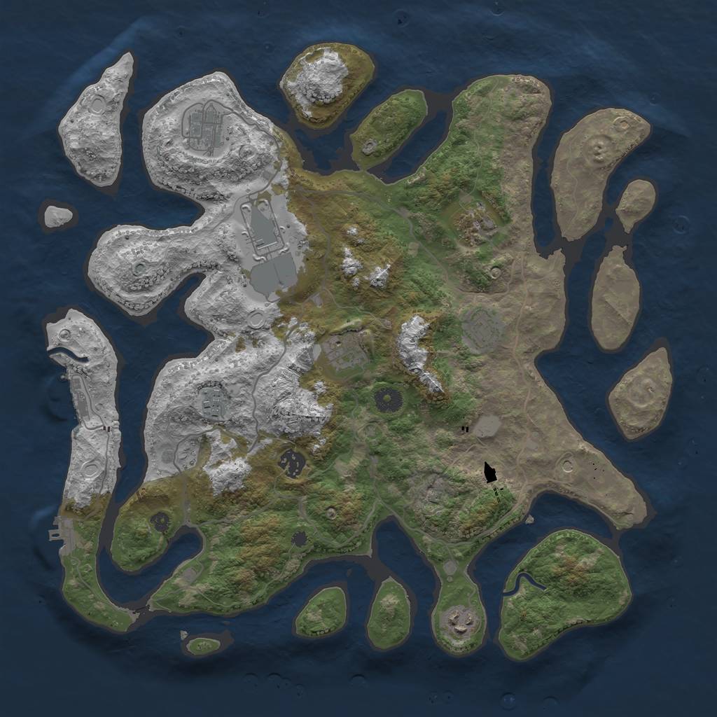 Rust Map: Procedural Map, Size: 4000, Seed: 690047615, 16 Monuments