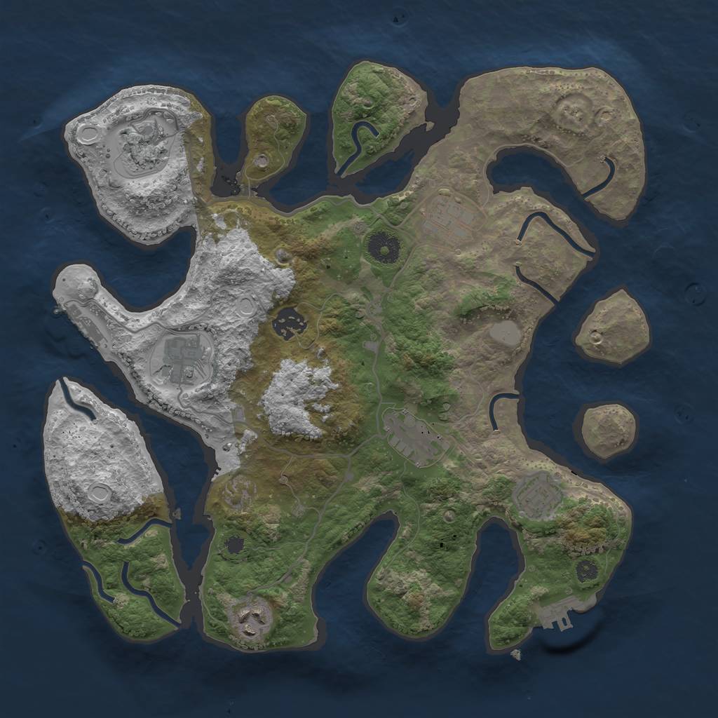 Rust Map: Procedural Map, Size: 3400, Seed: 31112, 14 Monuments