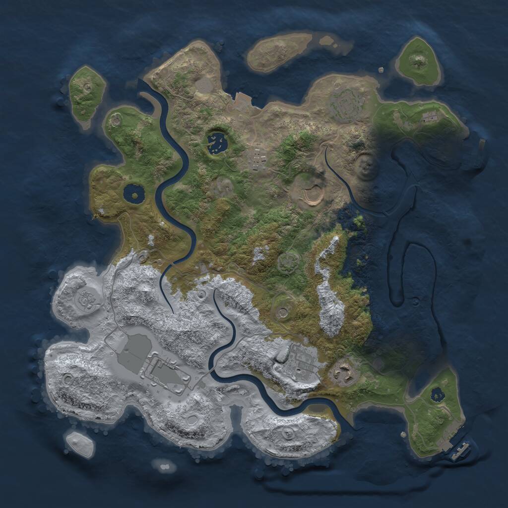 Rust Map: Procedural Map, Size: 3600, Seed: 21112, 13 Monuments