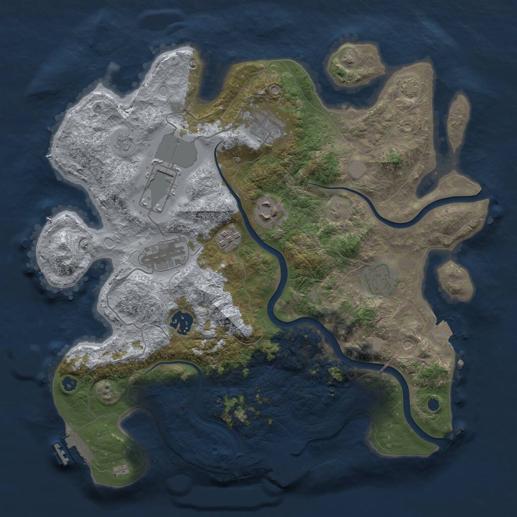 Rust Map: Procedural Map, Size: 3500, Seed: 571377170, 13 Monuments