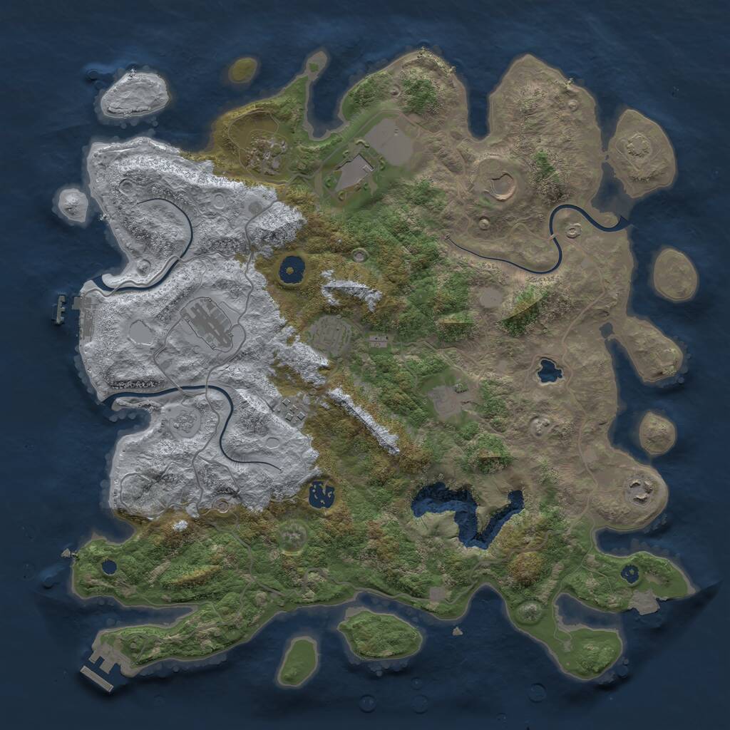 Rust Map: Procedural Map, Size: 4050, Seed: 1622179349, 15 Monuments