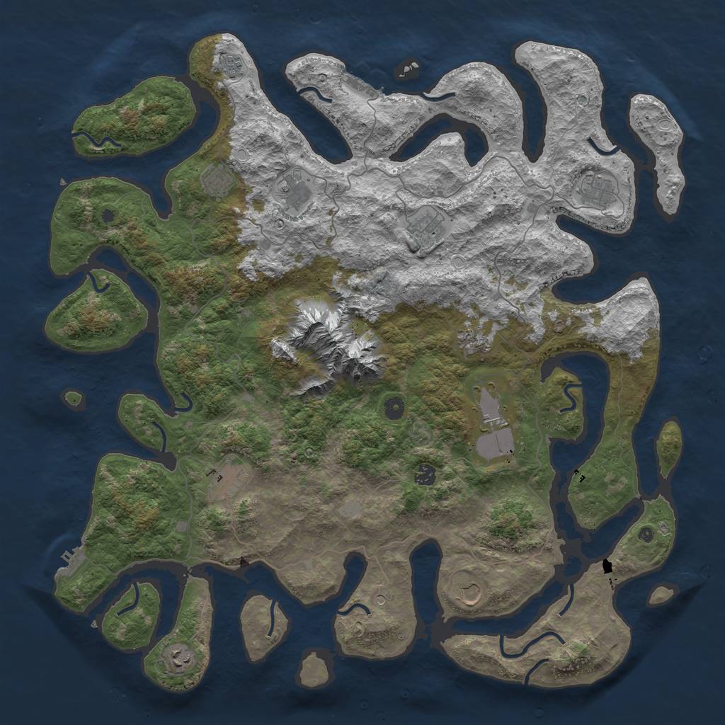 Rust Map: Procedural Map, Size: 5000, Seed: 92133093, 19 Monuments