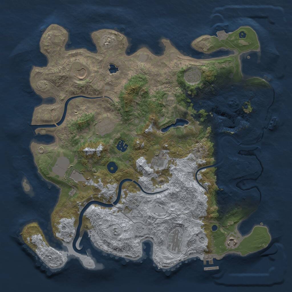 Rust Map: Procedural Map, Size: 4000, Seed: 543449906, 15 Monuments
