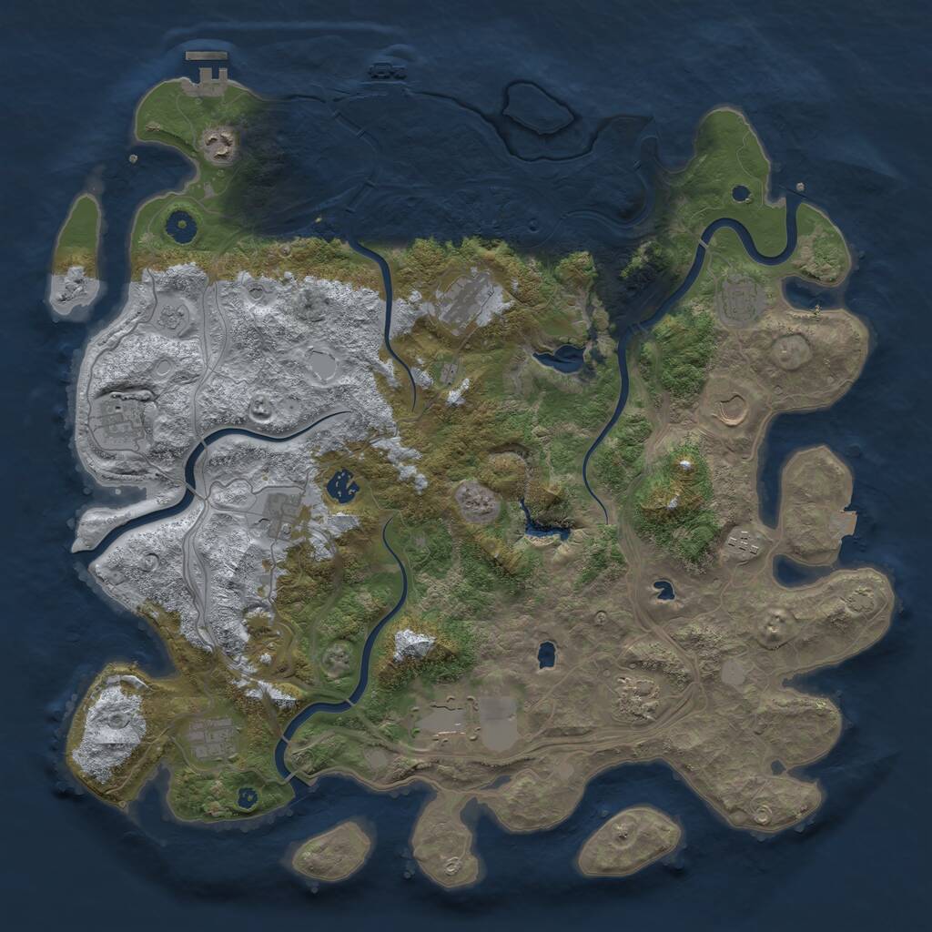 Rust Map: Procedural Map, Size: 4500, Seed: 81495, 17 Monuments