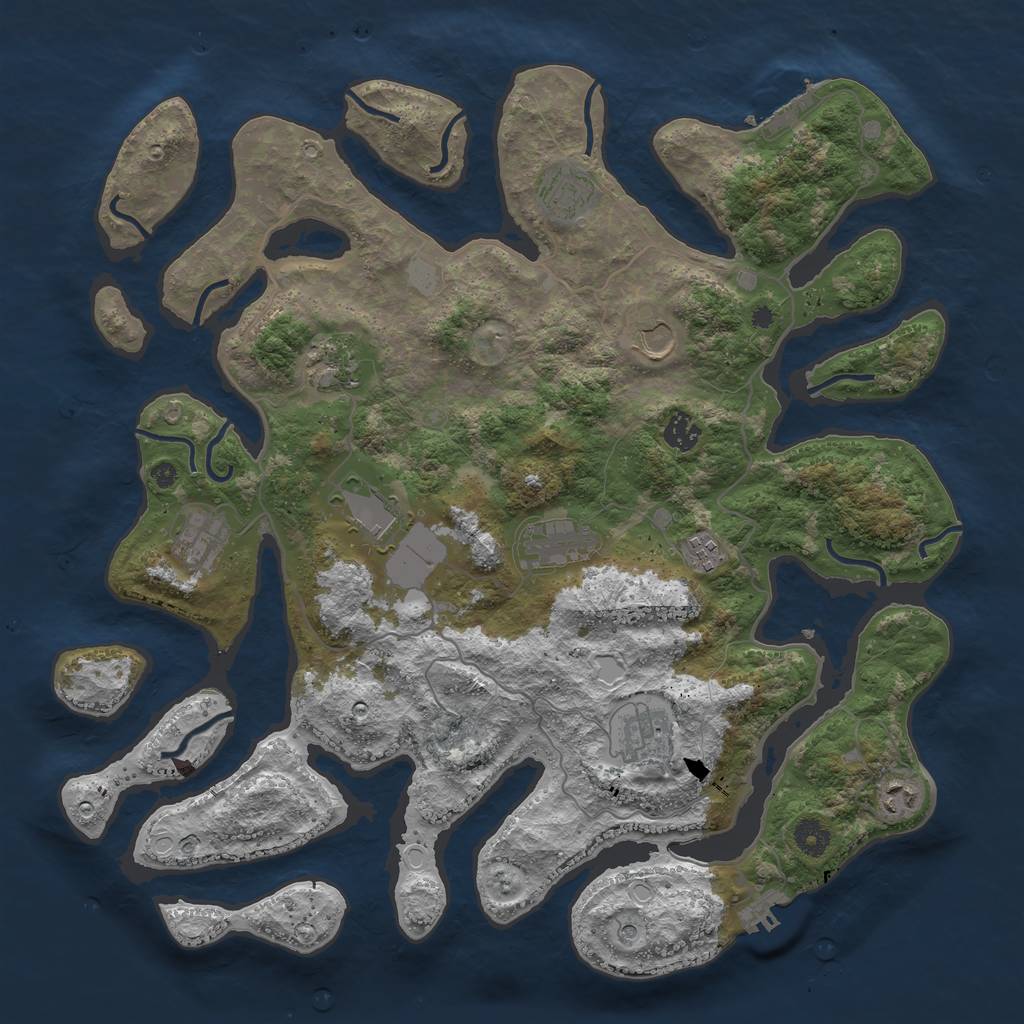 Rust Map: Procedural Map, Size: 4200, Seed: 7212138, 18 Monuments