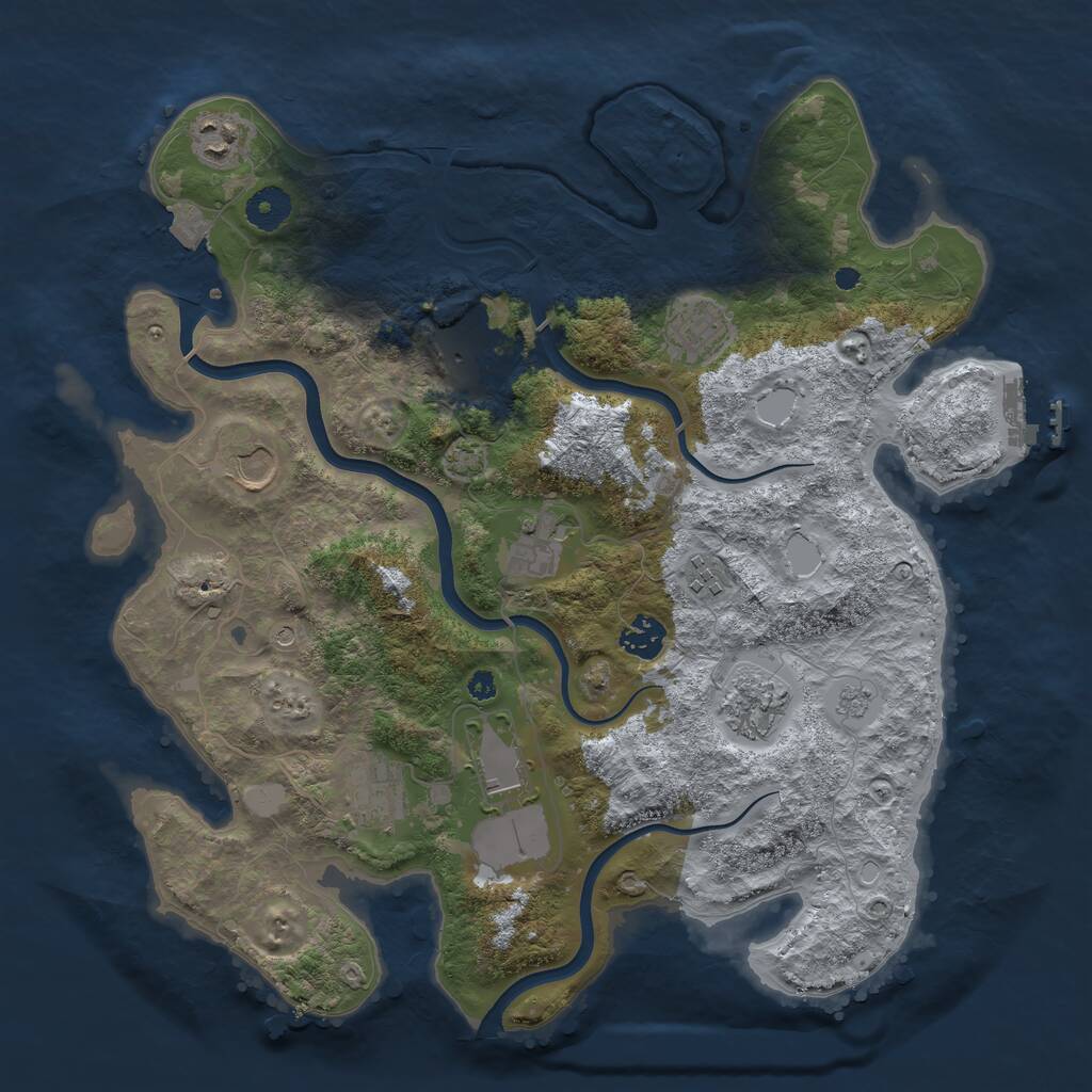 Rust Map: Procedural Map, Size: 3750, Seed: 278769023, 15 Monuments