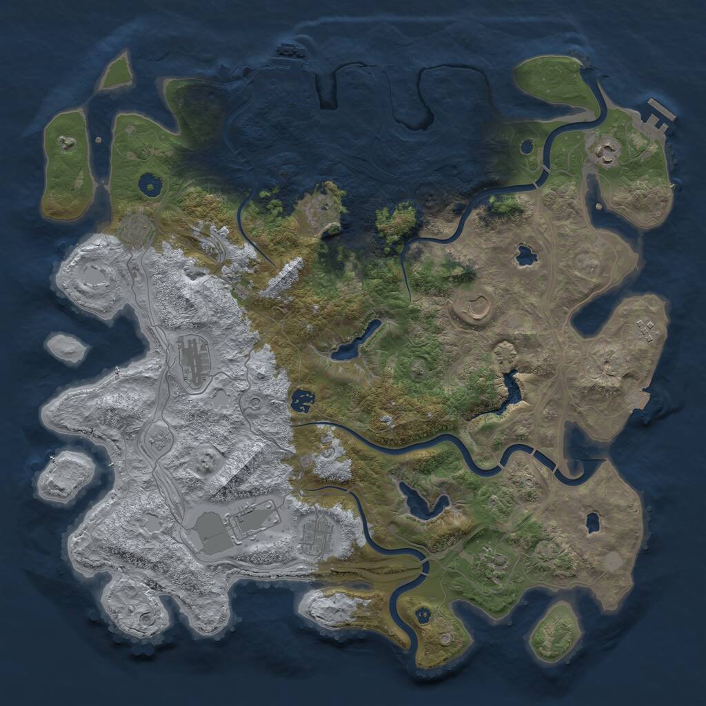 Rust Map: Procedural Map, Size: 4500, Seed: 1638206271, 16 Monuments