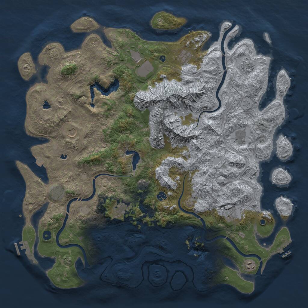 Rust Map: Procedural Map, Size: 5000, Seed: 880800, 17 Monuments