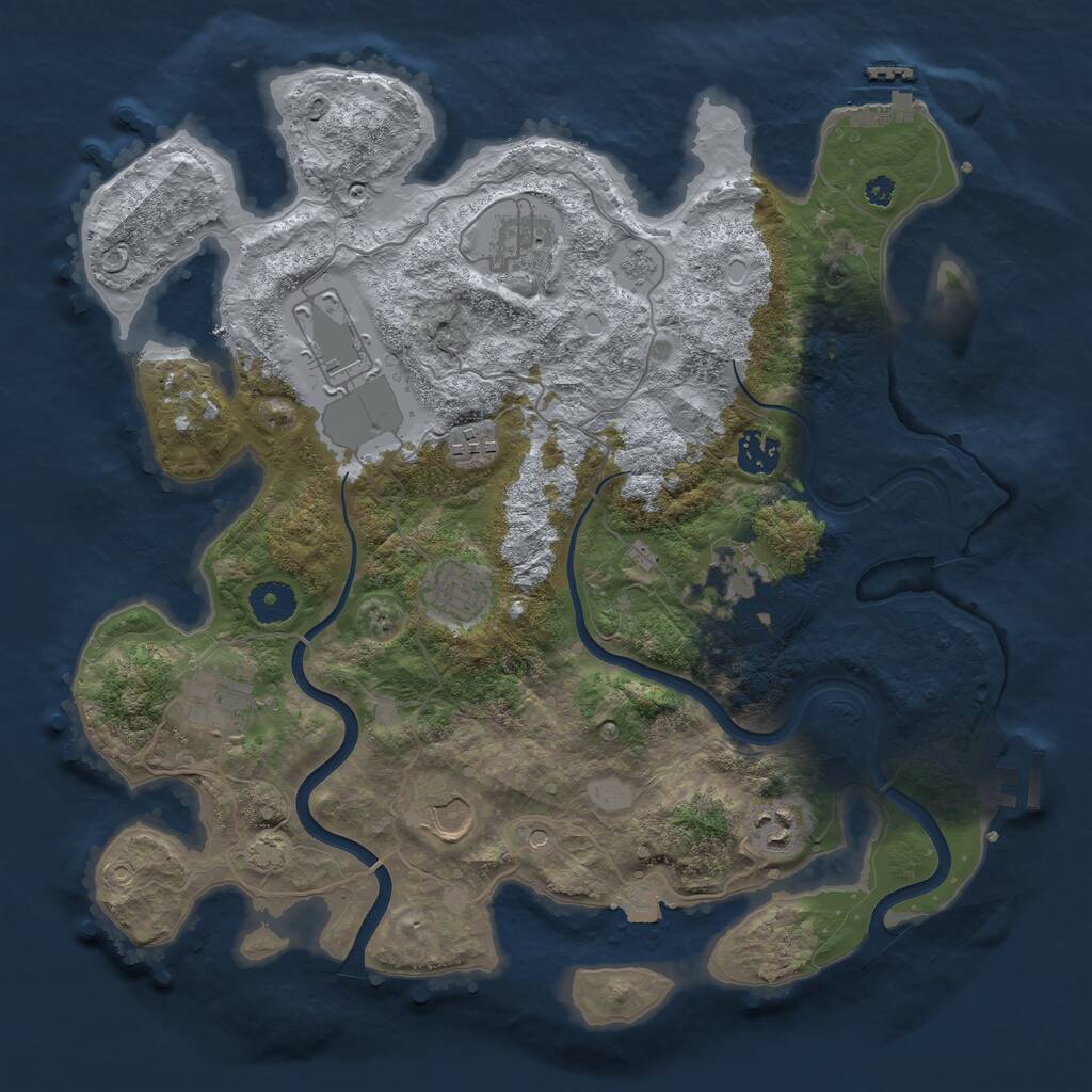 Rust Map: Procedural Map, Size: 3700, Seed: 5867271, 15 Monuments