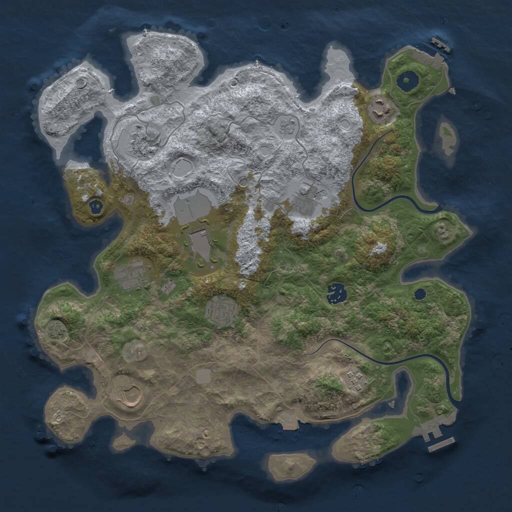 Rust Map: Procedural Map, Size: 3700, Seed: 5867271, 15 Monuments