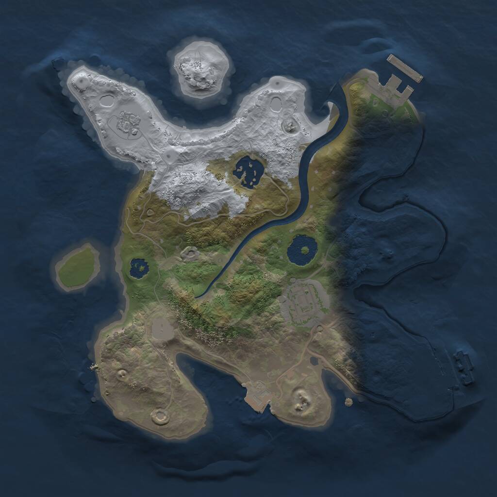 Rust Map: Procedural Map, Size: 2500, Seed: 434141, 6 Monuments