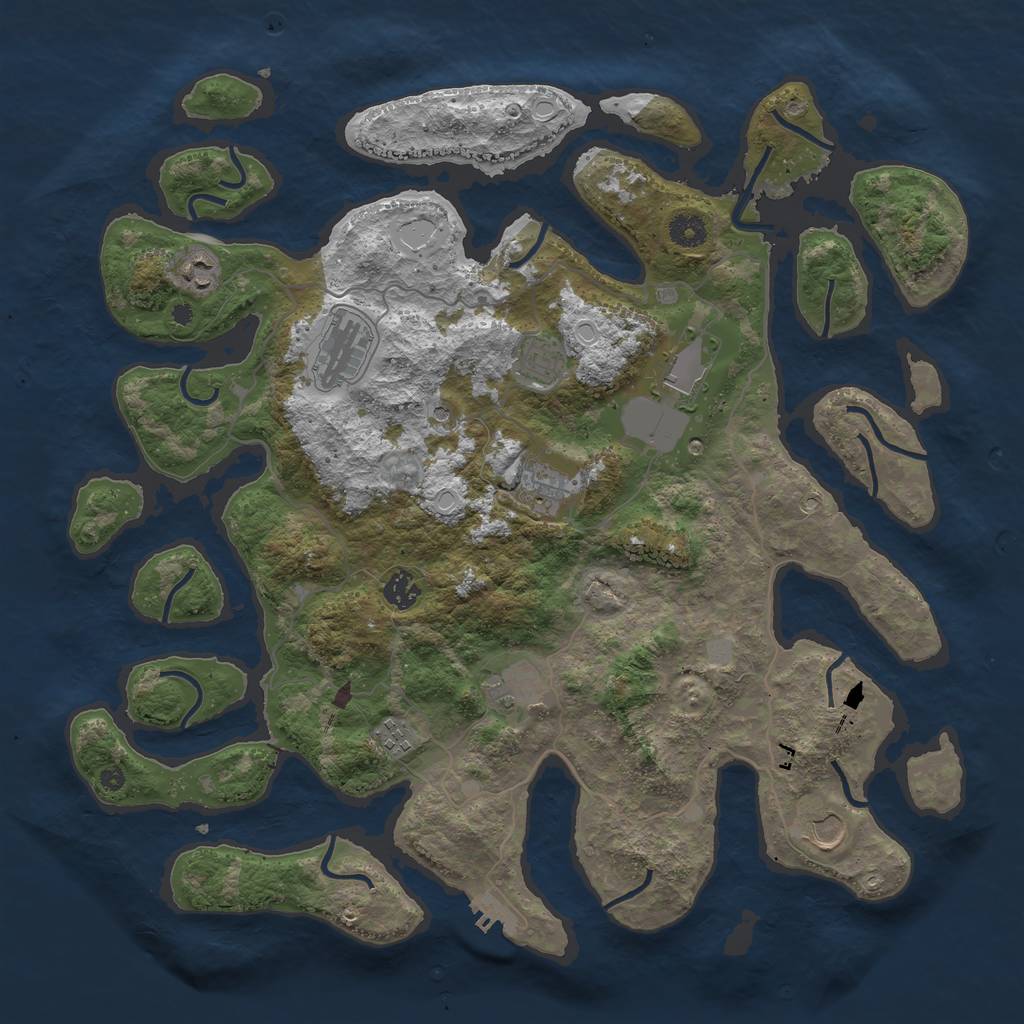 Rust Map: Procedural Map, Size: 4250, Seed: 313657706, 16 Monuments
