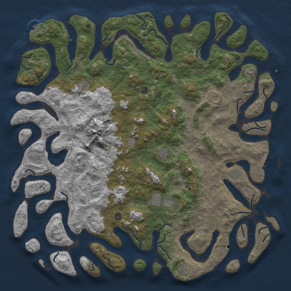 Rust Map: Procedural Map, Size: 6000, Seed: 1427372909, 19 Monuments
