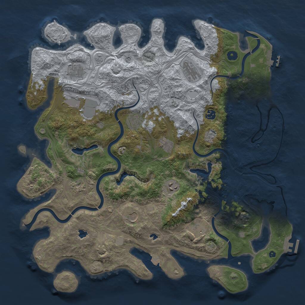 Rust Map: Procedural Map, Size: 4500, Seed: 1963248261, 17 Monuments