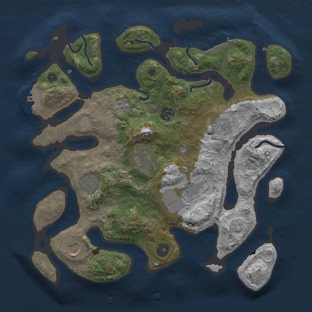 Rust Map: Procedural Map, Size: 3500, Seed: 95125628, 15 Monuments