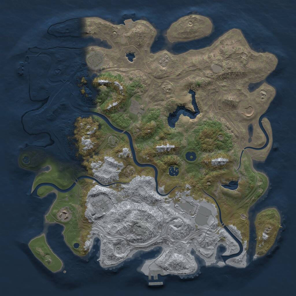 Rust Map: Procedural Map, Size: 4250, Seed: 62648823, 14 Monuments