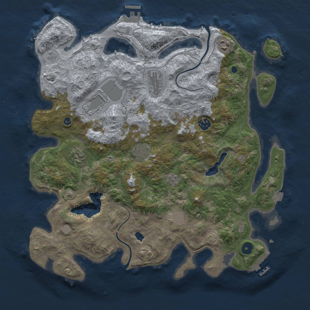 Rust Map: Procedural Map, Size: 4000, Seed: 50446445, 14 Monuments
