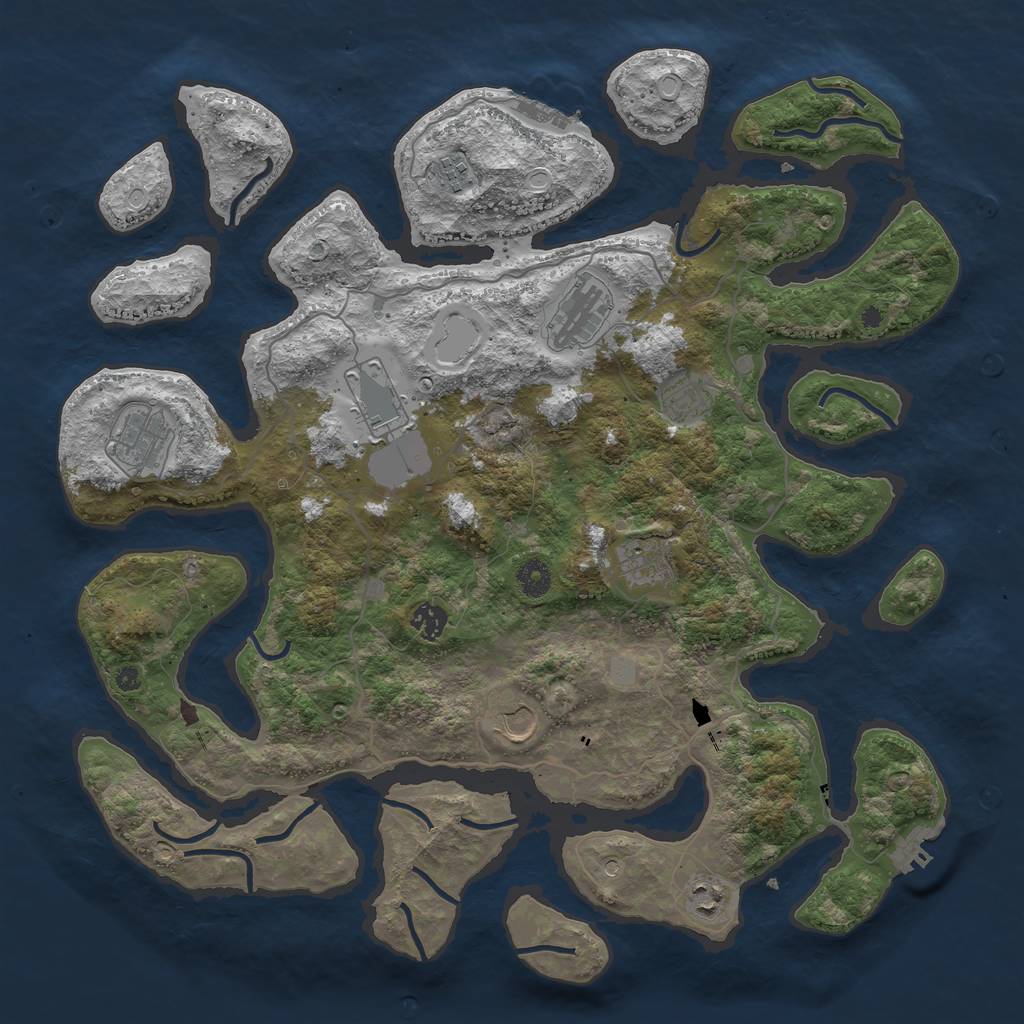 Rust Map: Procedural Map, Size: 4250, Seed: 520256842, 17 Monuments